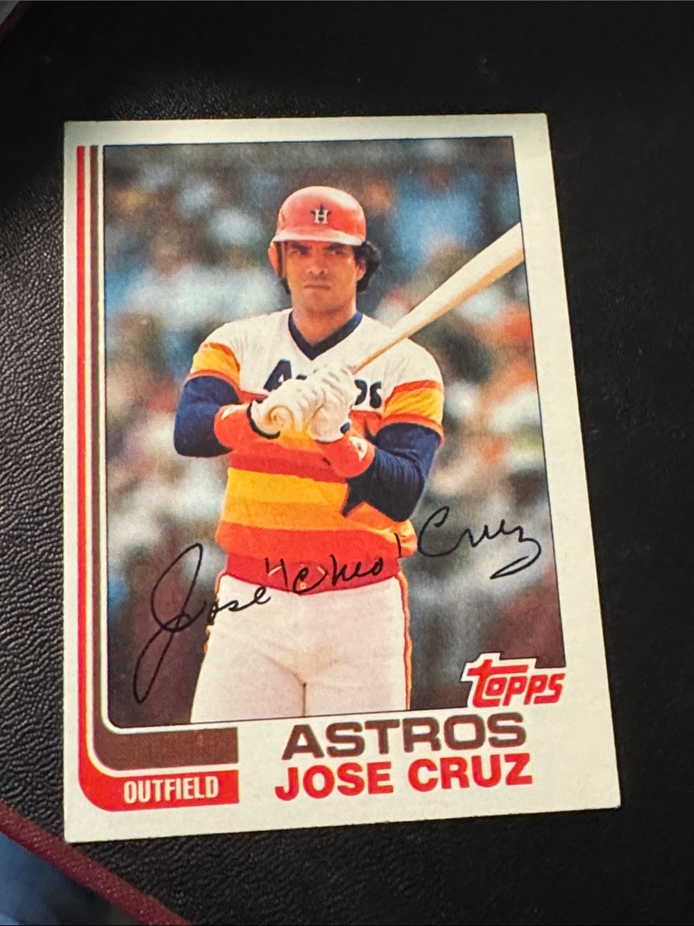 1982 Topps Astros Jose Cruz Baseball Card - White/Red